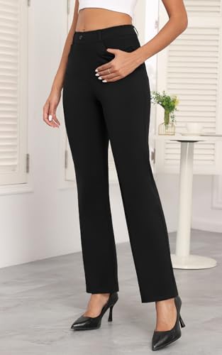 Agenlulu High Waisted Straight Leg Dress Pants for Women Petite/Regular/Tall 28"/29.5"/32"