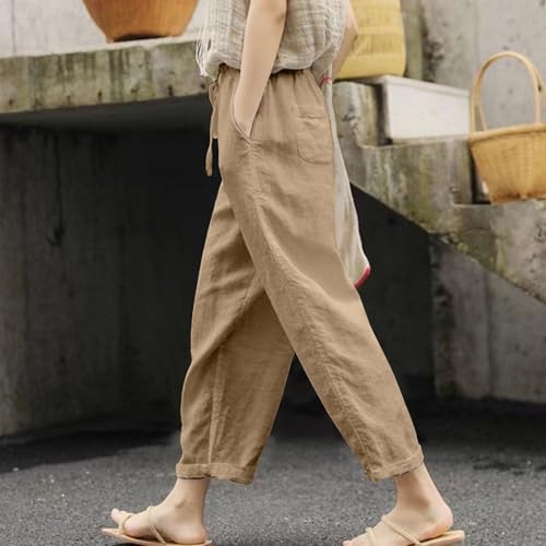 Women's Wide Leg High Waisted Drawstring Beach Pants for Summer 2025