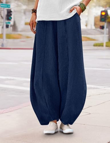 YESNO Women's Corduroy Lantern Pants with Pockets PCI